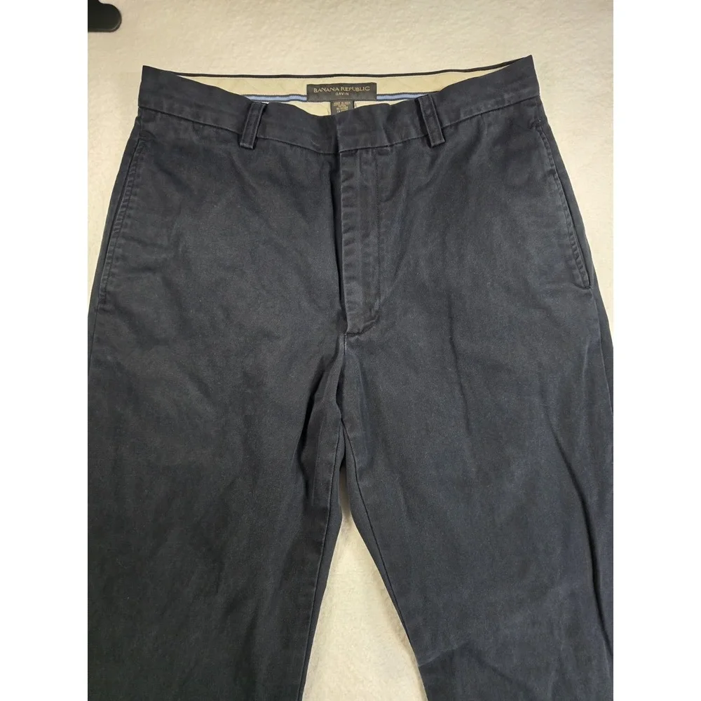 Banana Republic Gavin Chino Pants Mens 31x32 Black 100% Cotton Straight Leg
